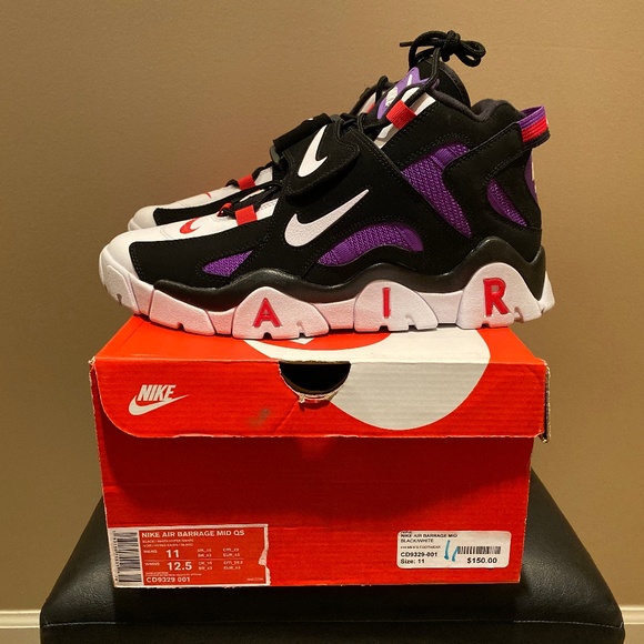 Nike Air Barrage Mid QS Raptors Sz 11 Nike Air Barrage Mid QS Raptors Sz 11